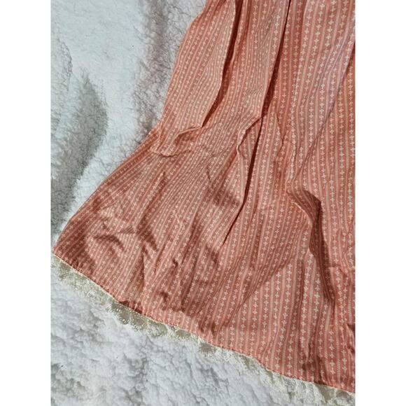 Vintage Handmade Dress On Wooden Hanger Heart Floral Lace Orange & Ivory Decor - Picture 10 of 16